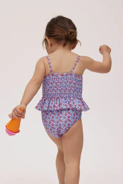 Bañador bebé nido de abeja pequeñas flores