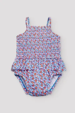 Bañador bebé nido de abeja pequeñas flores