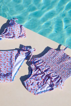 Bañador bebé nido de abeja pequeñas flores