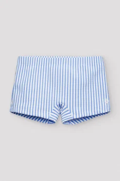 Bañador bóxer bebé rayas azules con textura