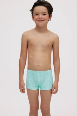 Bañador bóxer niño estampado vichy