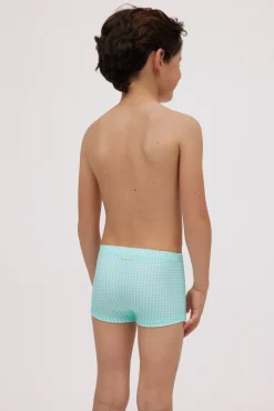 Bañador bóxer niño estampado vichy