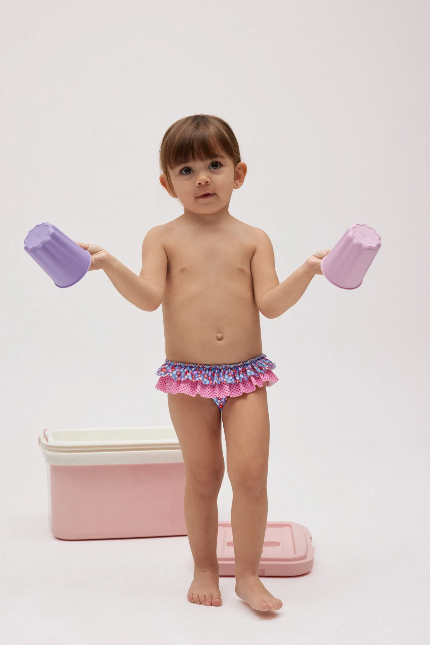 Bañador culetín bebé pequeñas flores