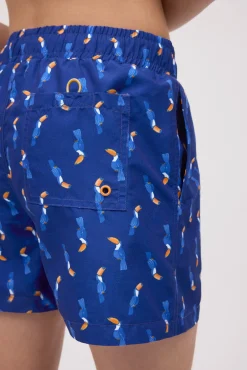 Bañador juvenil corto estampado tucanes