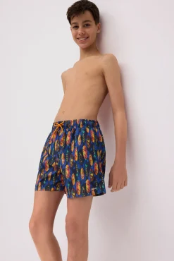 Bañador juvenil corto estampado tablas surf