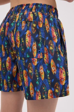 Bañador juvenil corto estampado tablas surf