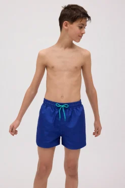 Bañador juvenil corto liso marino