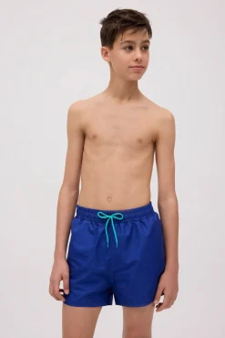 Bañador juvenil corto liso marino