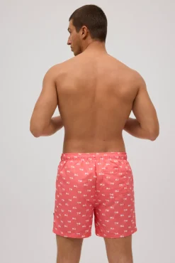 Bañador medio estampado vespas coral
