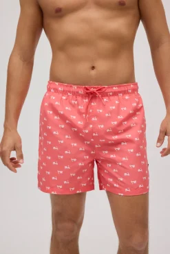 Bañador medio estampado vespas coral