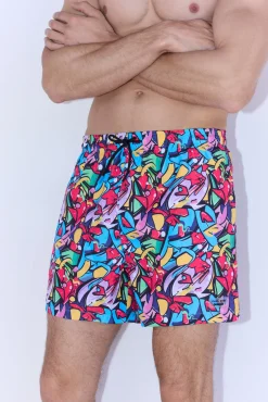 Bañador medio ligero estampado street art Sockarrats