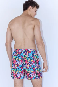 Bañador medio ligero estampado street art Sockarrats