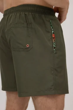 Bañador medio ligero verde caqui