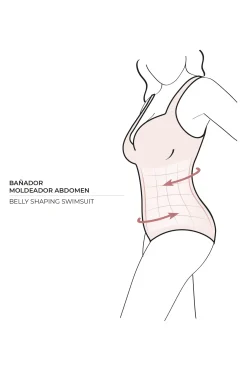 Bañador moldeador con aro con brillo