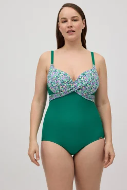 Bañador moldeador con aro estampado copa C