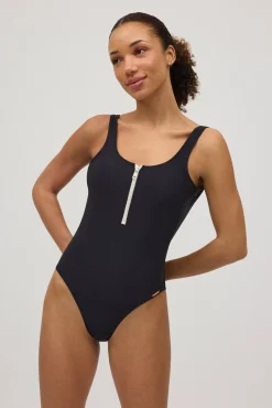 Bañador moldeador detalle cremallera negro