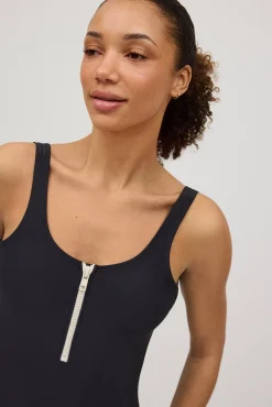 Bañador moldeador detalle cremallera negro