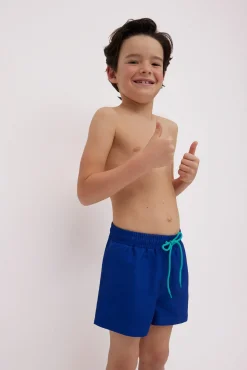 Bañador niño corto liso marino