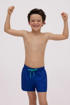 Bañador niño corto liso marino