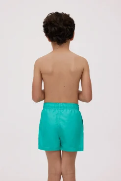 Bañador niño corto liso verde