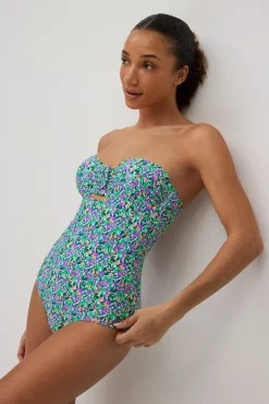 Bañador reductor bandeau estampado