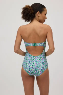 Bañador reductor bandeau estampado