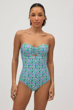 Bañador reductor bandeau estampado