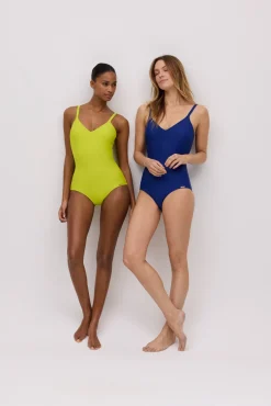 Bañador reductor liso azul