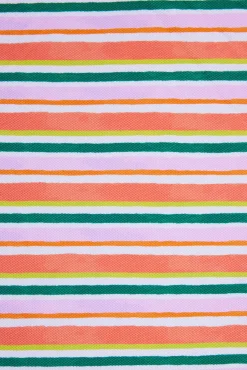 Bañador volantes estampado de rayas micropiqué