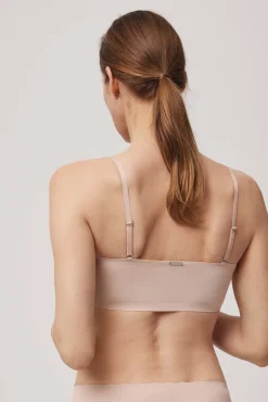 Bandeau con relleno y tirantes removibles nude
