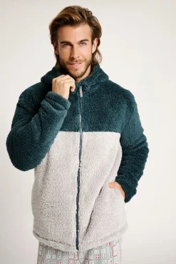 Bata corta hombre borreguito con capucha | MUYDEMI