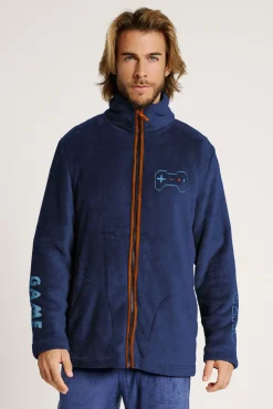 Bata corta hombre cuello alto Gamer marino | MUYDEMI