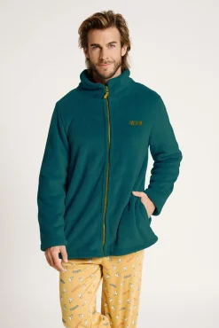 Bata corta hombre verde con cremallera | MUYDEMI