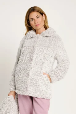 Bata corta mujer borreguito gris | MUYDEMI