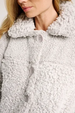 Bata corta mujer borreguito gris | MUYDEMI