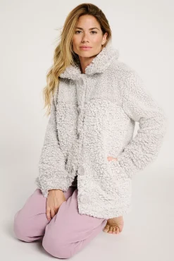 Bata corta mujer borreguito gris | MUYDEMI