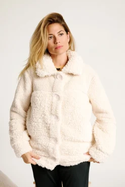 Bata corta mujer borreguito marfil | MUYDEMI