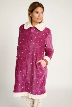 Bata mujer larga lunares detalles borreguito | MUYDEMI