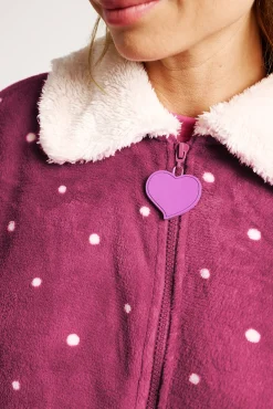 Bata mujer larga lunares detalles borreguito | MUYDEMI