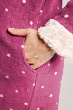 Bata mujer larga lunares detalles borreguito | MUYDEMI