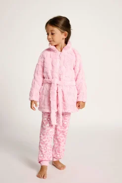 Bata polar infantil 2-8 años corazones rosa | MUYDEMI