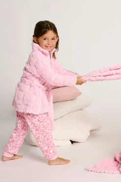 Bata polar infantil 2-8 años corazones rosa | MUYDEMI