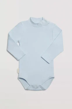Body bebé básico cuello alto celeste