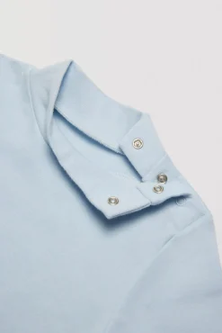 Body bebé básico cuello alto celeste