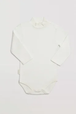 Body bebé básico cuello alto blanco