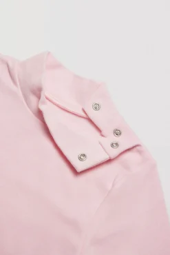 Body bebé básico cuello alto rosa