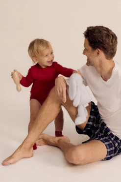 Body bebé básico cuello alto rojo