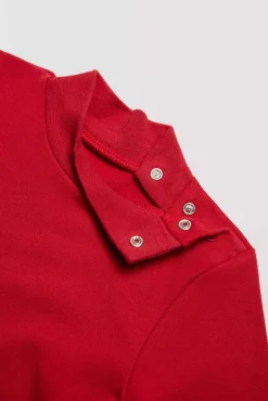 Body bebé básico cuello alto rojo