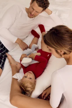 Body bebé básico cuello alto rojo