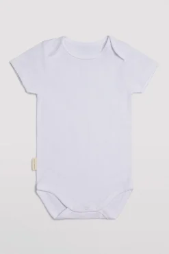 Body bebé básico manga corta solapas blanco